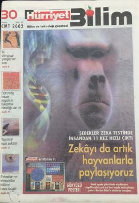 Hürriyet Gazetesi Bilim Eki 30 Kasım 2002 Şebekler Zeka Testinde İnsandan 11 Kez Hızlı Çıktı GZ36157 - 1