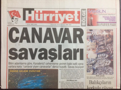 Hürriyet Gazetesi Bölge Eki 1 Ekim 1999 - Karadenizde Canavar Savaşları GZ23023 - 1
