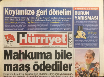 Hürriyet Gazetesi Bölge Eki 1 Temmuz 2000 - Mahkuma Bile Maaş Ödediler,Orduda Silah Sergisi GZ23015 - 1