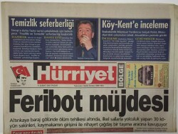 Hürriyet Gazetesi Bölge Eki 11 Şubat 2001 - Altınkaya Baraj Gölünde 30 Köyün Sakinlerine Feribot Müjdesi - GZ16941 - 1