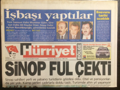 Hürriyet Gazetesi Bölge Eki 13 Ağustos 2000 - Samsun Valisi Muhammer Güler İş Başı Yaptı GZ23017 - 1
