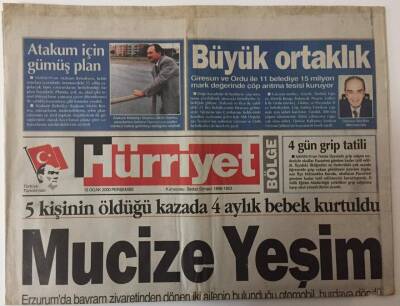 Hürriyet Gazetesi Bölge Eki 13 Ocak 2000 - 2 Bin Yılındaki Turizm İçin Trabzonda Tarihi Manastır Ve Kiliseler Onarılıyor GZ25183 - 1