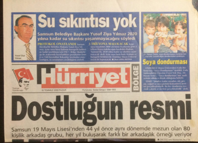 Hürriyet Gazetesi Bölge Eki 16 Temmuz 2000 - Trabzonsporda Yeniden Yapılanma GZ23031 - 1