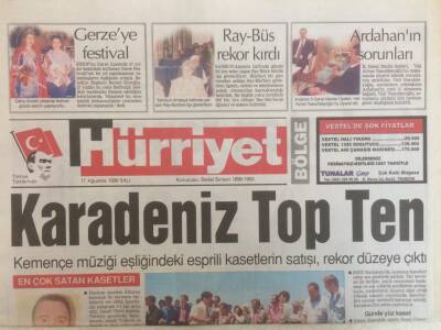 Hürriyet Gazetesi Bölge Eki - 17 Ağustos 1999 - Karadeniz Top Ten GZ35124 - 1