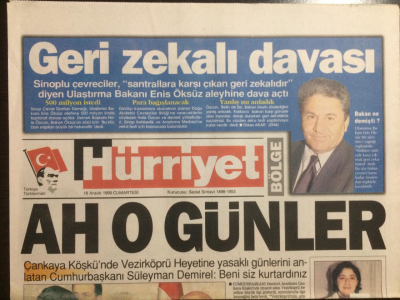 Hürriyet Gazetesi Bölge Eki 18 Aralık 1999 - Sinopta Geri Zekalı Davası GZ23013 - 1