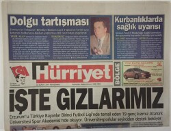 Hürriyet Gazetesi Bölge Eki 22 Şubat 2001 -Erzurumu Türkiye Bayanlar Birinci Futbol Liginde Temsil Eden 19 Genç Kızımız Atatürk Üniversitesi Spor Akademisinde Okuyor - GZ16943 - 1