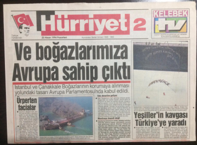 Hürriyet Gazetesi Bölge Eki 25 Nisan 1994 - Ve Boğazlarımıza Avrupa Sahip Çıktı GZ23049 - 1