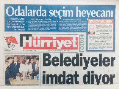 Hürriyet Gazetesi Bölge Eki 26 Kasım 1999 - Belediyeler İmdat Diyor GZ41992 - 1