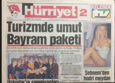 Hürriyet Gazetesi Bölge Eki 27 Nisan 1994 - Şebnem Dinçgörden Hodri Meydan GZ23048 - 1