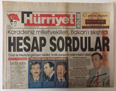 Hürriyet Gazetesi Bölge Eki 29 Ekim 1999 - Karadeniz Milletvekilleri , Bakanı Sıkıştırdı Hesap Sordular GZ25196 - 1