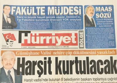 Hürriyet Gazetesi Bölge Eki 31 Mart 2000 - Gümüşhane Valisi Nehire Çöp Dökülmesini Yasakladı -Davalı Güzeller GZ36030 - 1