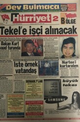 Hürriyet Gazetesi Bölge Eki 7 Eylül 1994-Tekele İşçi Alınacak GZ45469 - 1
