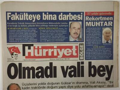 Hürriyet Gazetesi Bölge Eki 7 Mayıs 2000 - Giresunda Tiyatro Günleri Başladı . 13 Oyun Sanatseverlerle Buluşuyor - GZ16931 - 1