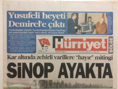 Hürriyet Gazetesi Bölge Eki 8 Şubat 2000 - Sinop Ayakta GZ24754 - 1