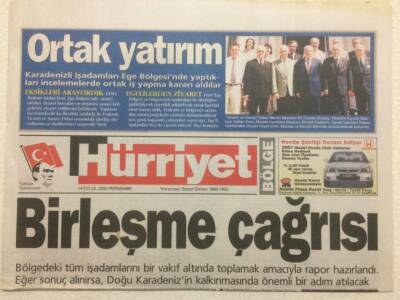Hürriyet Gazetesi Bölge Eki Karadenizli İş Adamlarında Ortak Yatırım14 Eylül 2000 - GZ35700 - 1