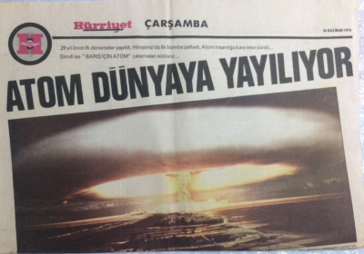 Hürriyet Gazetesi Çarşamba Eki 26 Haziran 1974 - Atom Dünyaya Yayılıyor GZ21478 - 1