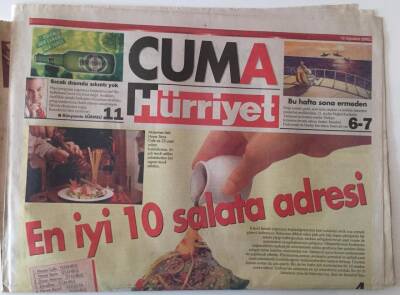 Hürriyet Gazetesi Cuma Eki 12 Ağustos 2005 - En İyi 10 Salata Adresi GZ20308 - 1
