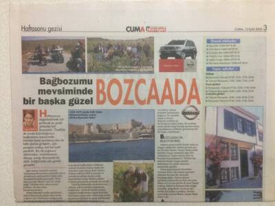 Hürriyet Gazetesi Cuma Eki 12 Eylül 2003 - Bağbozumu Mevsiminde Bozcaada GZ32942 - 1
