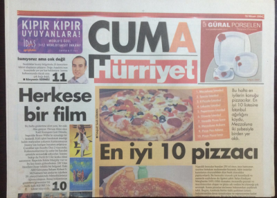 Hürriyet Gazetesi Cuma Eki 16 Nisan 2004 - En İyi 10 Pizzacı GZ23085 - 1