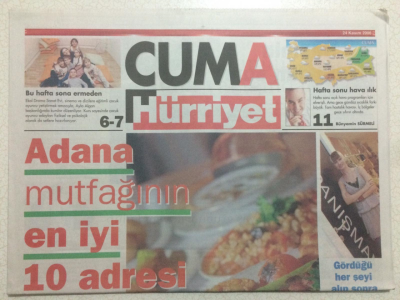 Hürriyet Gazetesi Cuma Eki 24 Kasım 2006 - Adana Mutfağının En İyi 10 Adresi GZ23900 - 1
