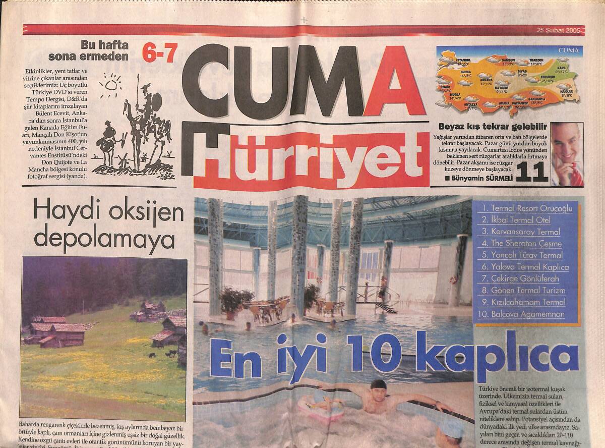 Hürriyet Gazetesi Cuma Eki 25 Şubat 2005 - Ray'in Hayatı Sinemalarda - Ayda 40 Milyona Ev Tipi Güvenlik Sistemi GZ152939 - 1