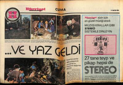 Hürriyet Gazetesi Cuma Eki 31 Mayıs 1974 - Kebandan Su Fışkırıyor GZ75147 - 1