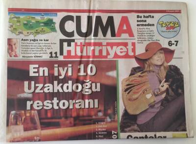 Hürriyet Gazetesi Cuma Eki 9 Kasım 2007 - En İyi 10 Uzakdoğu Restoranı , Çantalar Bu Kış Büyük GZ18743 - 1