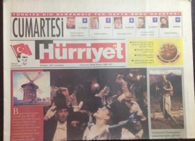 Hürriyet Gazetesi Cumartesi Eki 10 Kasım 2001 - Göksel,Depresyondayım Dedi Rüzgarı Yakaladı GZ23078 - 1