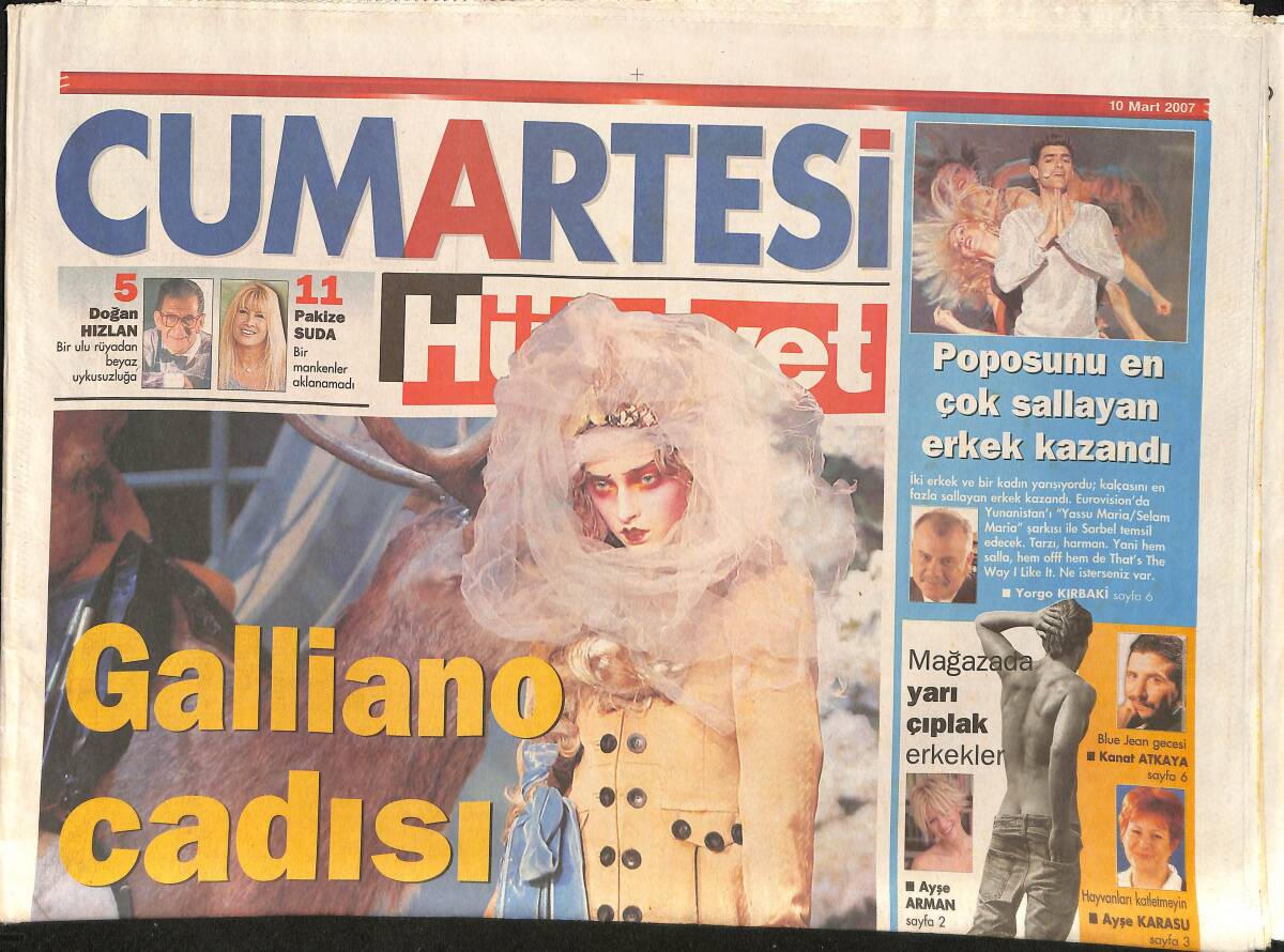 Hürriyet Gazetesi Cumartesi Eki 10 Mart 2007 - Avrupa'da 2007'nin Tekneleri Belirlendi - Işın Karaca'dan Undercover GZ157635 - 1