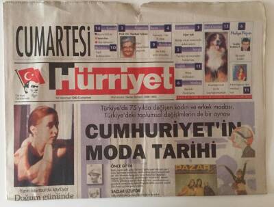 Hürriyet Gazetesi Cumartesi Eki 10 Temmuz 1999 - Cumhuriyetin Moda Tarihi GZ31351 - 1