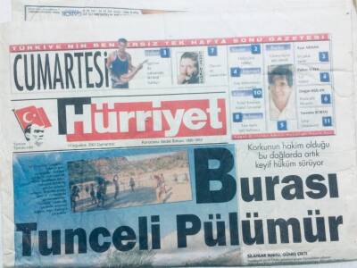 Hürriyet Gazetesi Cumartesi Eki 11 Ağustos 2001 - Burası Tunceli Pülümür GZ42746 - 1