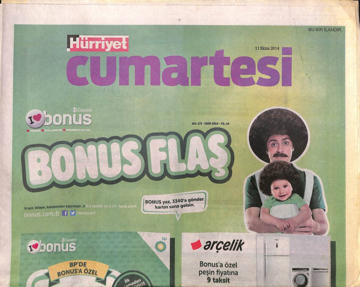 Hürriyet Gazetesi Cumartesi Eki 11 Ekim 2014 - Okan Turan 'Abimden Bir Tık Yakışıklıyım' GZ160019 - 1
