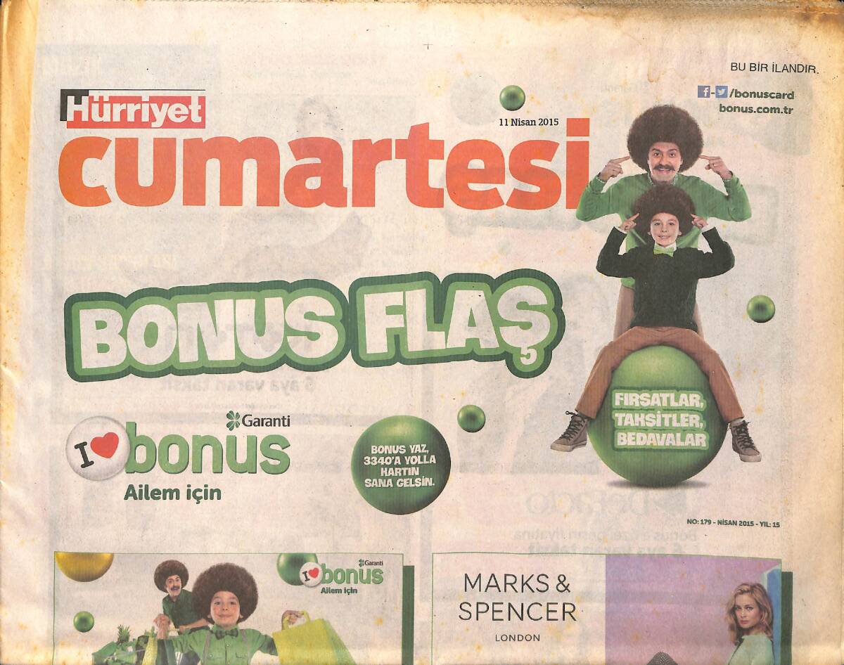 Hürriyet Gazetesi Cumartesi Eki 11 Nisan 2015 - Nükhet Duru'nun Şarkılarına Kimse Kötü Söz Söylemez GZ158386 - 1