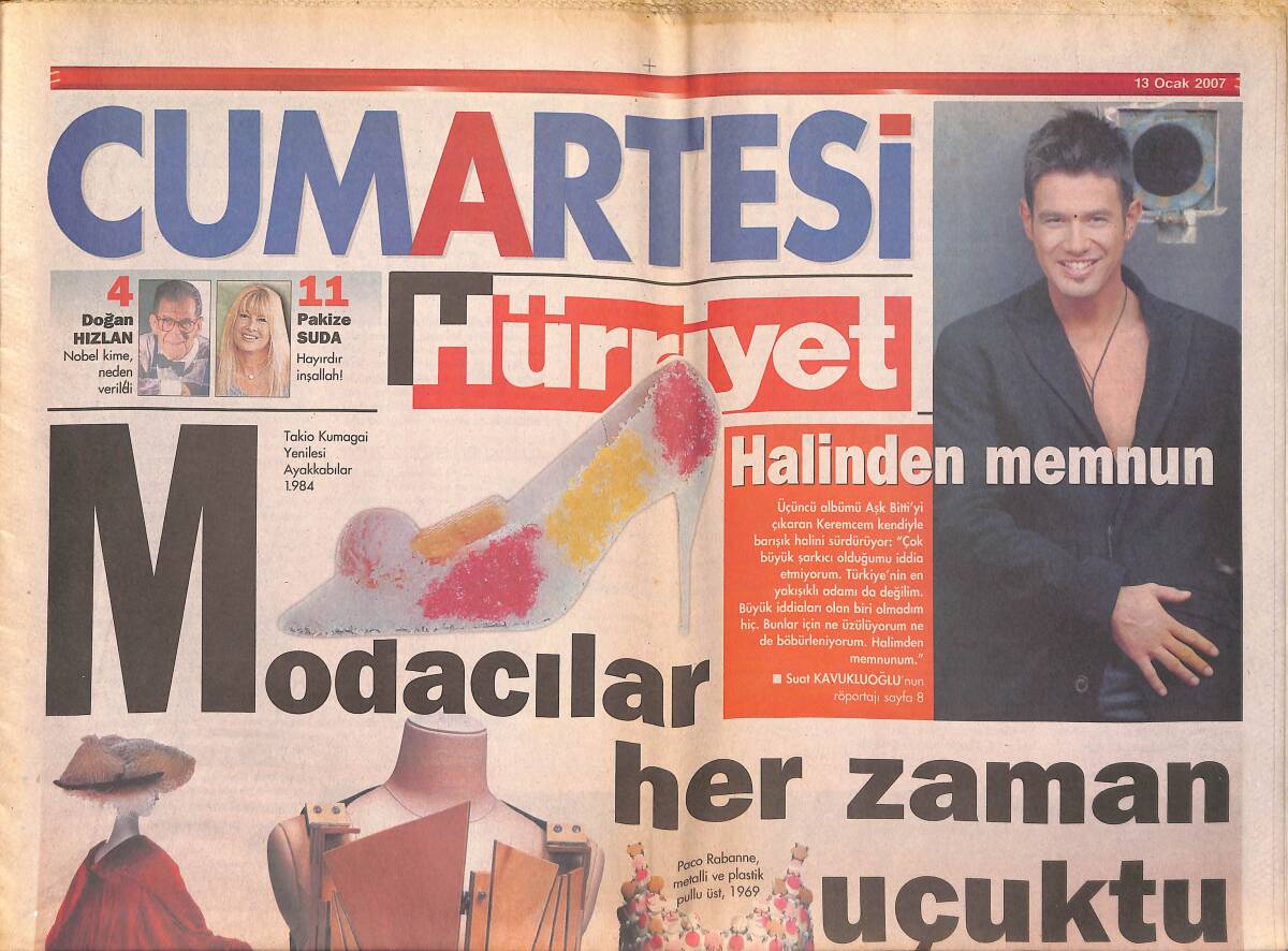 Hürriyet Gazetesi Cumartesi Eki 13 Ocak 2007 - Keremcem Halinden Memnun - Demet Şener'den Destek GZ135250 - 1