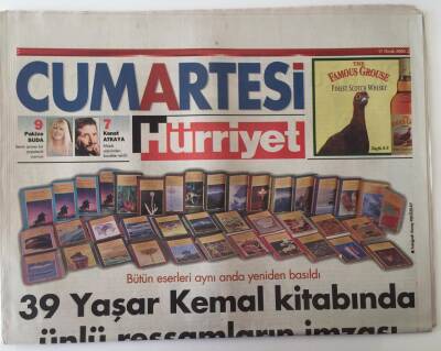 Hürriyet Gazetesi Cumartesi Eki 17 Ocak 2004 - 39 Yaşar Kemal Kitabında Ünlü Ressamların İmzası GZ18699 - 1