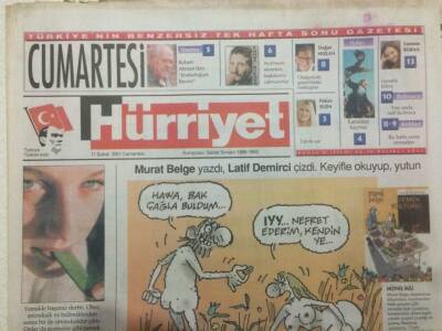 Hürriyet Gazetesi Cumartesi Eki 17 Şubat 2001 - Homini Gırtlak Külliyatı GZ52053 - 1