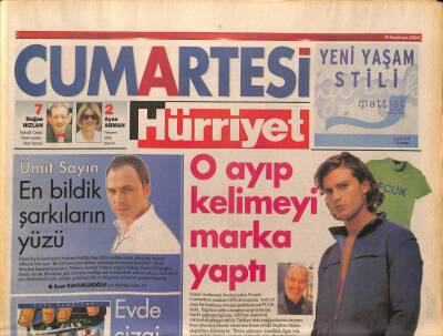 Hürriyet Gazetesi Cumartesi Eki 19 Haziran 2004 - Ümit Sayın En Bildik Şarkıların Yüzü GZ97357 - 1