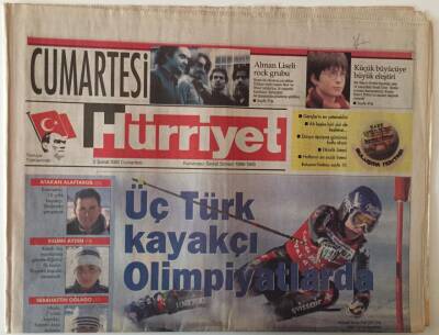 Hürriyet Gazetesi Cumartesi Eki 2 Şubat 2002 - Üç Türk Kayakçı Olimpiyatlarda GZ22115 - 1