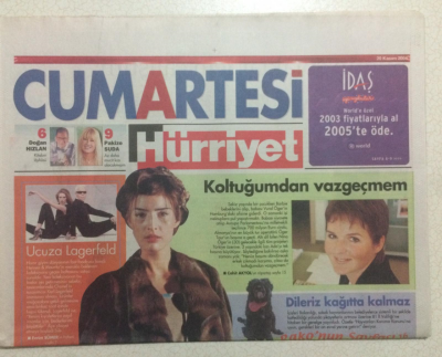 Hürriyet Gazetesi Cumartesi Eki 20 Kasım 2004 - Koltuğumdan Vazgeçmem GZ23942 - 1