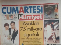 Hürriyet Gazetesi Cumartesi Eki 22 Mayıs 2004-Ayakları 75 Milyara Sigortalı Olan Ünlü GZ45686 - 2
