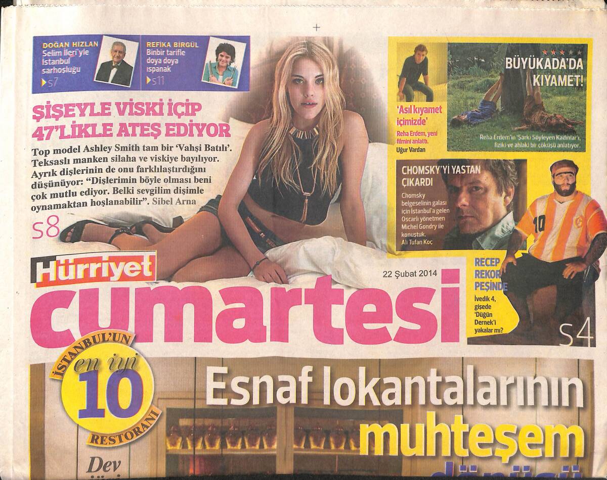 Hürriyet Gazetesi Cumartesi Eki 22 Şubat 2014 - İstanbul'un En İyi 10 Restoranı - 2014'ün Güzellik Tanrıçaları GZ136520 - 1