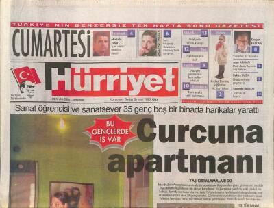 Hürriyet Gazetesi Cumartesi Eki 23 Aralık 2000 - Sanat Öğrencisi Ve Sanatsever 35 Genç Boş Bir Binada Harikalar Yarattı GZ113070 - 1