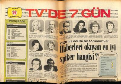 Hürriyet Gazetesi Cumartesi Eki 24 Haziran 1974 - En İyi Spiker Hangisi? GZ75125 - 1