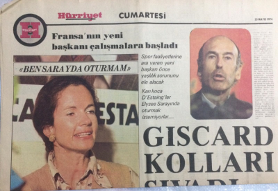 Hürriyet Gazetesi Cumartesi Eki 25 Mayıs 1974 - Fransanın Yeni Başkanı Çalışmalara Başladı GZ21491 - 1