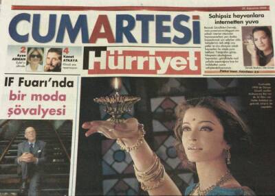 Hürriyet Gazetesi Cumartesi Eki 26 Ağustos 2006-Bollywood Antalyaya Geliyor GZ45594 - 1