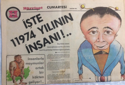 Hürriyet Gazetesi Cumartesi Eki 26 Ocak 1974 - İşte 11974 Yılının İnsanı GZ21492 - 1