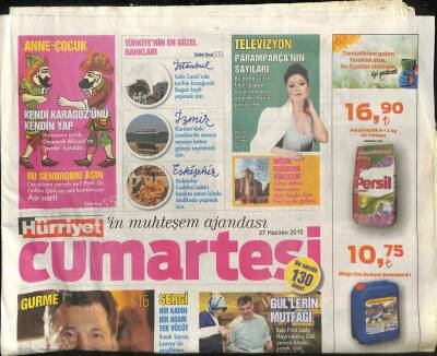 Hürriyet Gazetesi Cumartesi Eki 27 Haziran 2015 - Güllerin Mutfağı GZ117212 - 1