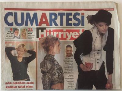 Hürriyet Gazetesi Cumartesi Eki 4 Kasım 2006 - Seray Sever Artık Dekoltem Azaldı Kadınlar Rahat Olsun GZ22277 - 1