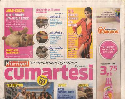 Hürriyet Gazetesi Cumartesi Eki 4 Temmuz 2015 - Yasmine Hamdan Lübnan Umut da Veriyor Öfke de GZ116880 - 1