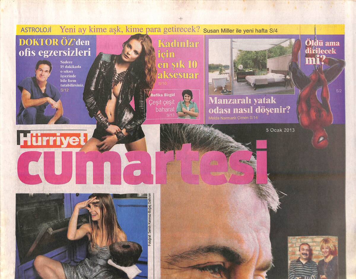 Hürriyet Gazetesi Cumartesi Eki 5 Ocak 2013 - Nükhet Duru İle Sezen Aksu Akraba Olacak! - Emre Aydın Hakan Gence'ye Konuştu! GZ138832 - 1